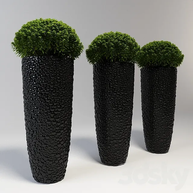 A large vase with a plant 3DS Max Model