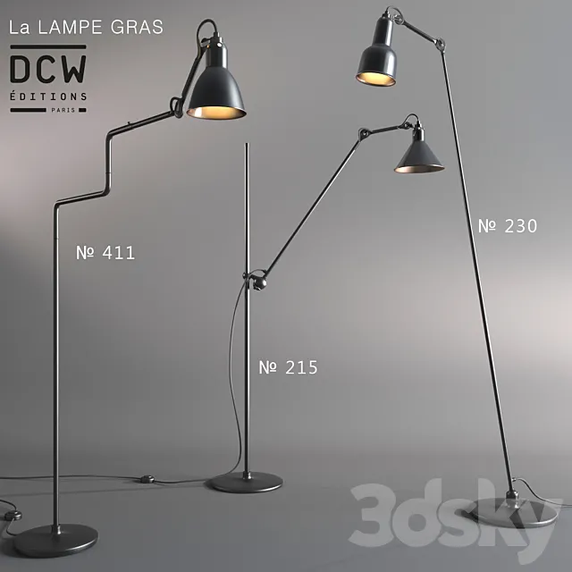 A series of floor lamps La Lampe Gras (France) 3ds Max