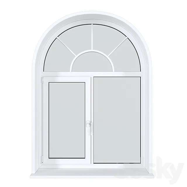 A set of arched plastic windows 18 3DS Max Model