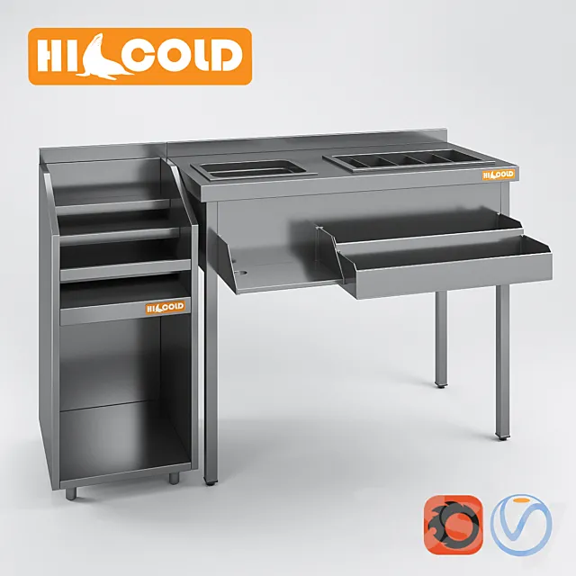 A set of bar equipment HiCold NBMLL-4 _ 5B SAB-10 _ 5BPK NBMSZMV-4 _ 5B NBMSZKV-7 _ 5B NBMSZM-6 _ 5B NBMTV 3-4 _ 5B 3ds Max