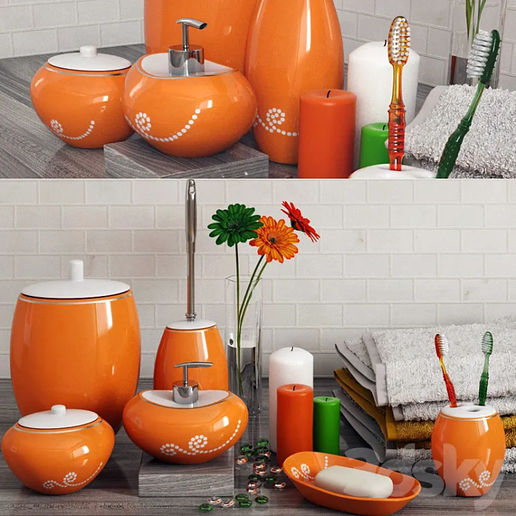 A set of bathroom accessories Primanova Maison Orange 3DS Max