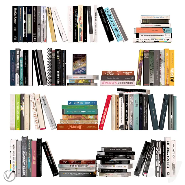 A set of books 100 pcs. №2 3DS Max Model