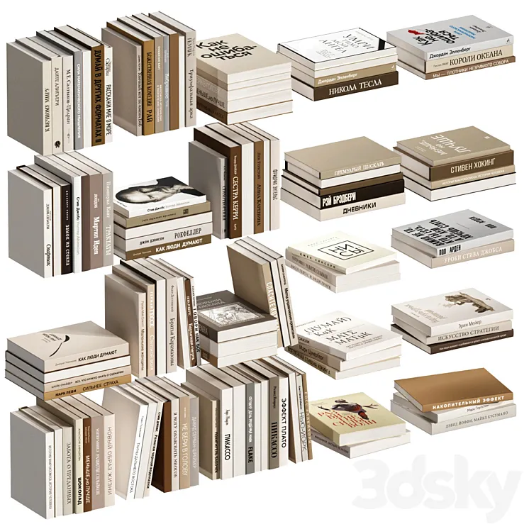 A set of books in Russian 3DS Max Model