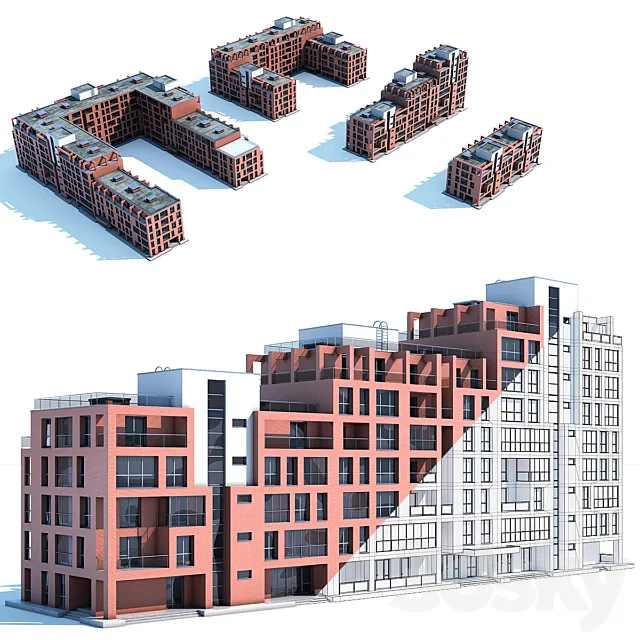 A set of buildings 3DS Max Model