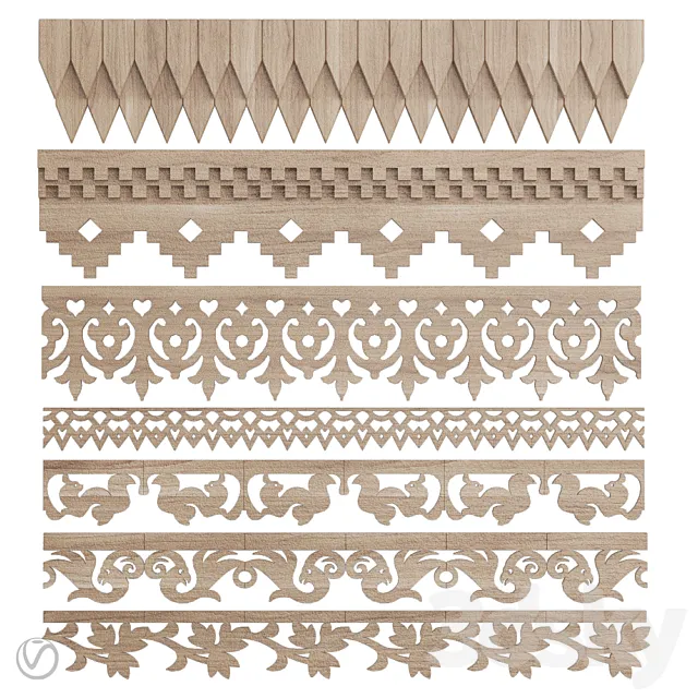 A set of carved platbands (friezes.1) 3ds Max