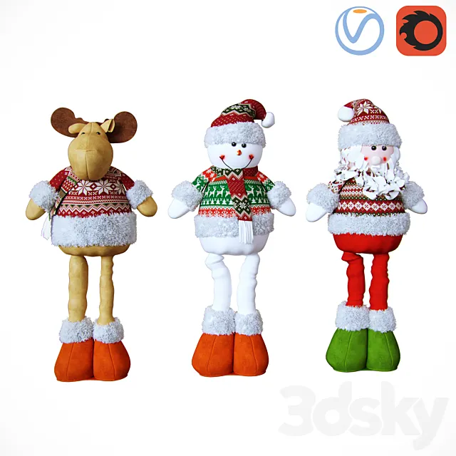 A set of Christmas toys 3DS Max Model