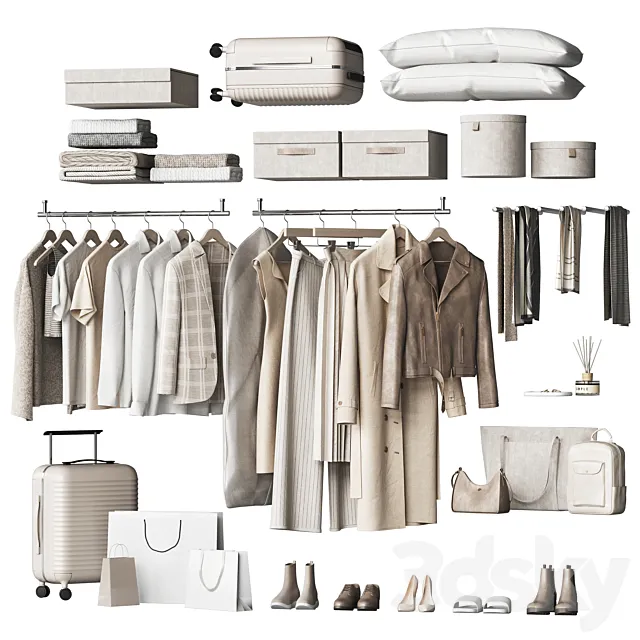 A set of clothes and accessories to fill a wardrobe or store and showroom 3dsMax Model