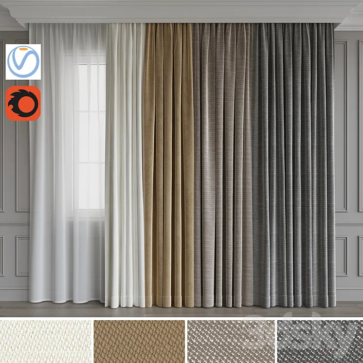 A set of curtains 13 3DS Max