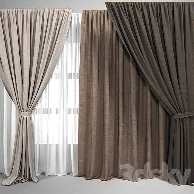 A set of curtains 3ds Max