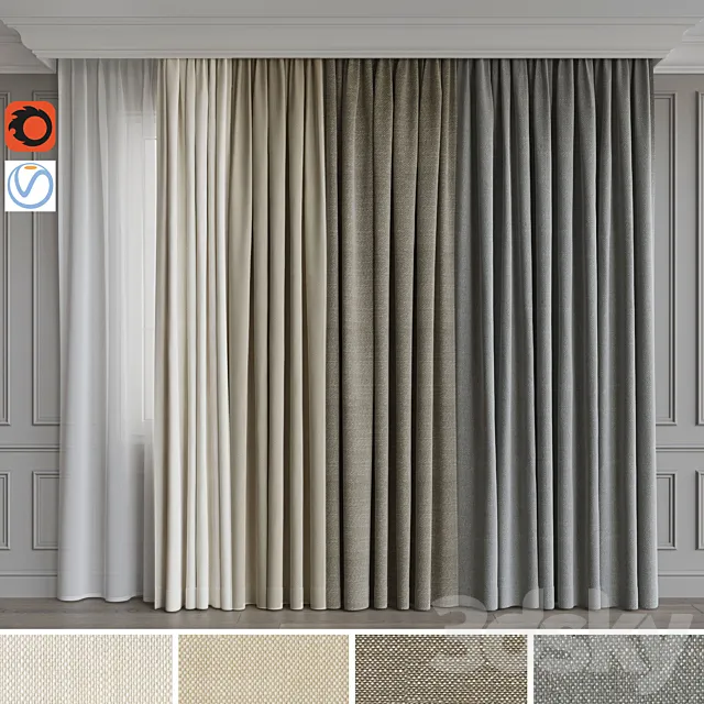 A set of curtains 4 3DSMax File
