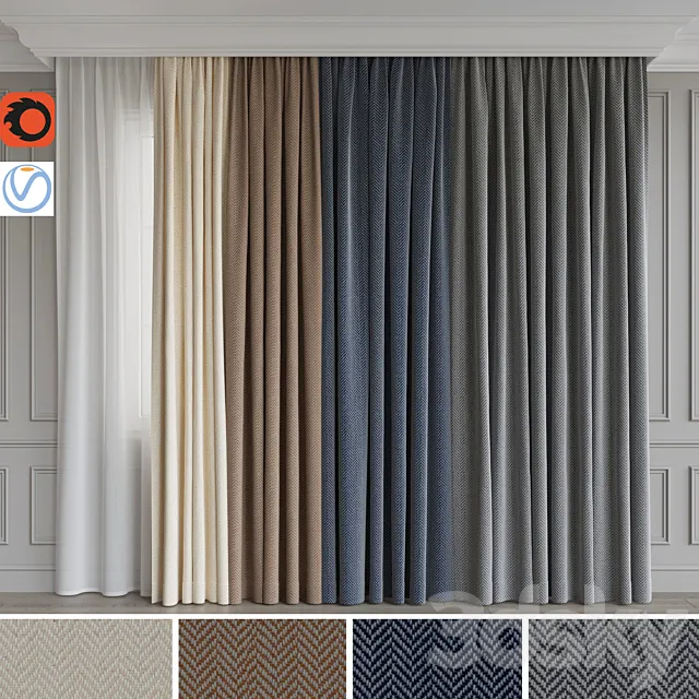 A set of curtains 5 3DSMax File