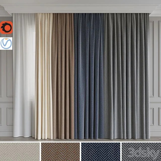 A set of curtains 5 3dsMax Model