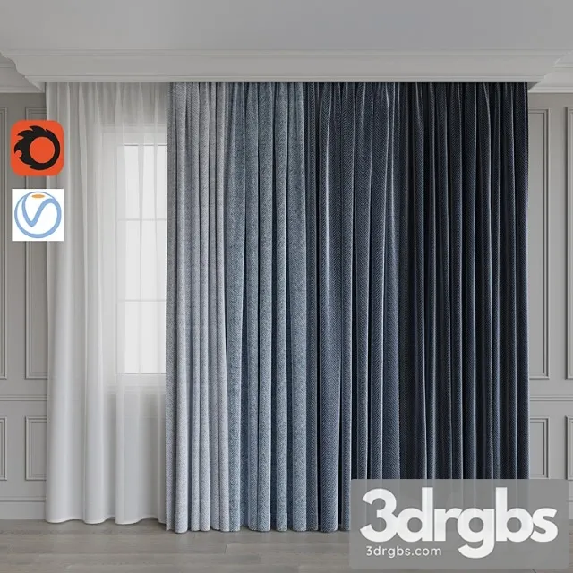 A Set Of Curtains 8 Blue Gamma 3dsmax Download