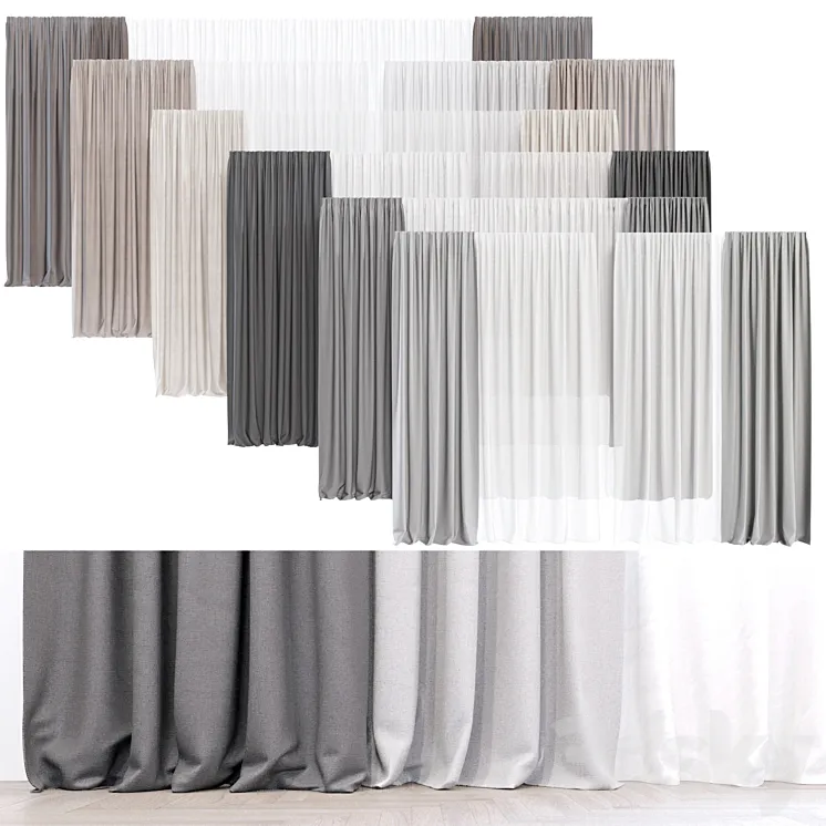 A set of curtains \/ drapes 3DS Max