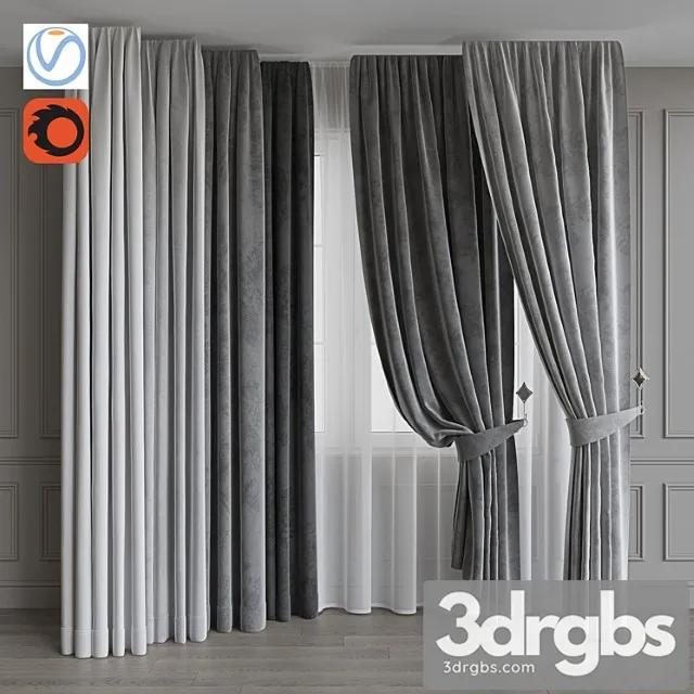 A set of curtains from velvet 36. gray range