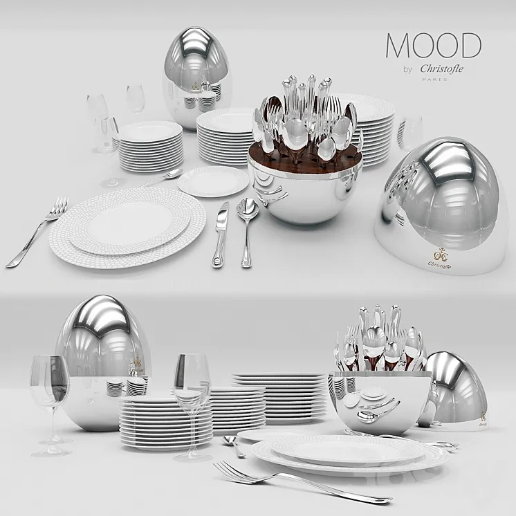 A set of cutlery MOOD by Christofle 3DS Max