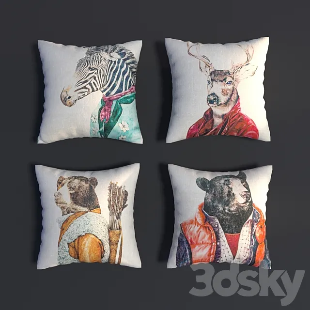A set of decorative cushions the ZOO PARK from the Object Desire 3DSMax File