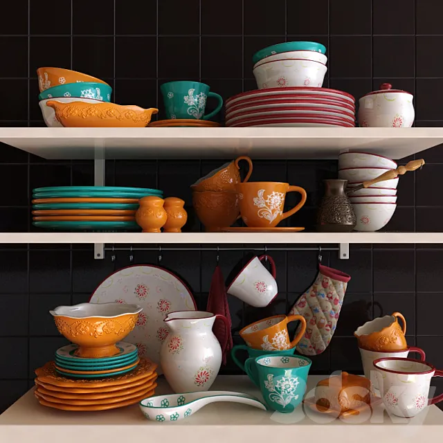 A set of dishes Elan Gallery 3DS Max Model