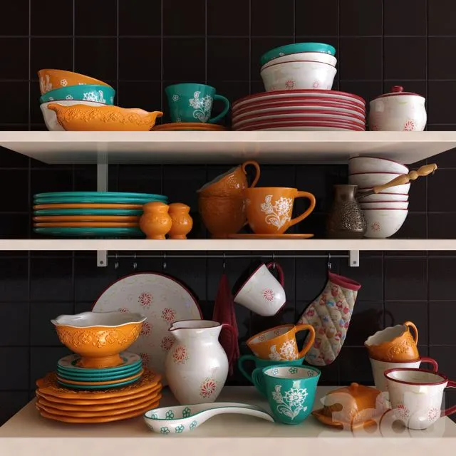 A set of dishes Elan Gallery 3dsMax Model