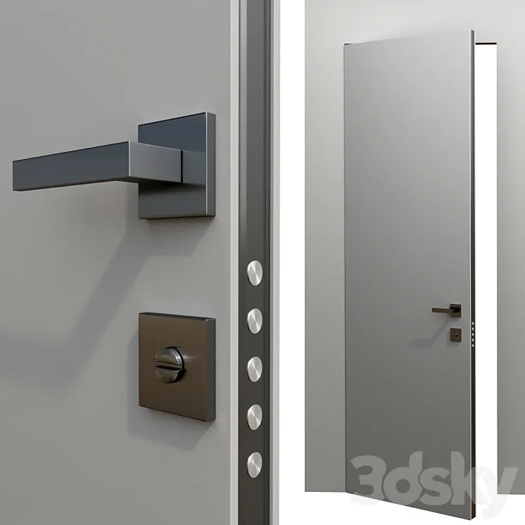 A set of doors with hidden hinges from Jaguar 3DS Max Model