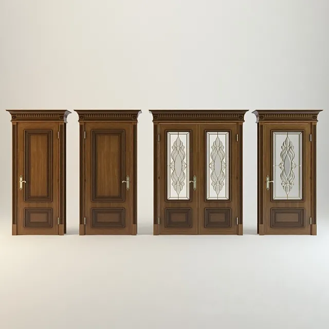 a set of doors with stained glass 3ds Max