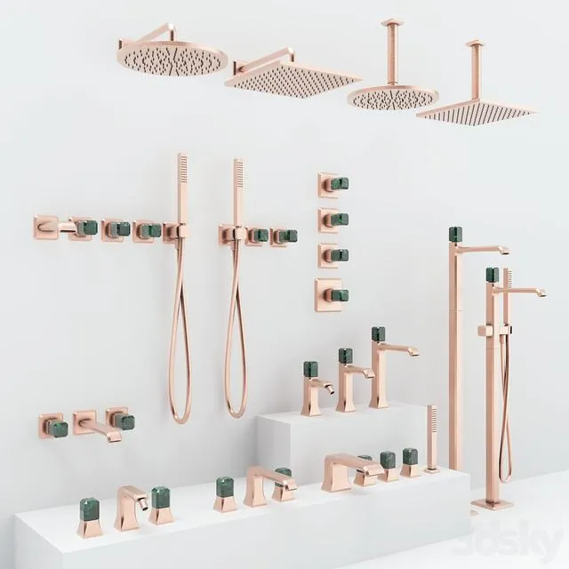 A set of faucets from the Lorena collection by Cristina Rubinetterie 3dsMax Model