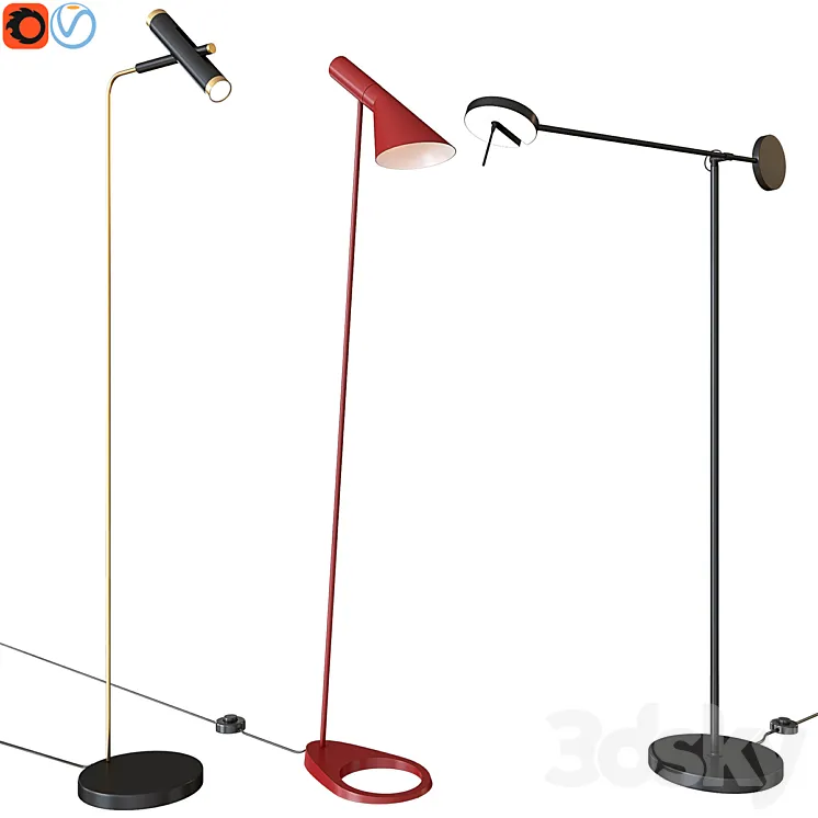 A set of floor lamps. Favorite. Louis Poulsen GROK 3DS Max