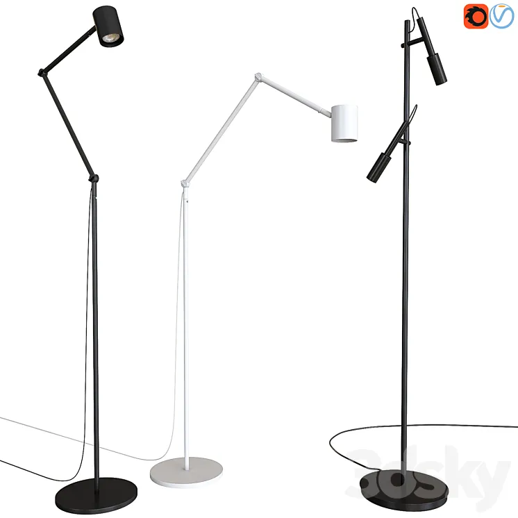 A set of floor lamps. IKEA NYMÅNE. PANZERI TUBINO 3DS Max