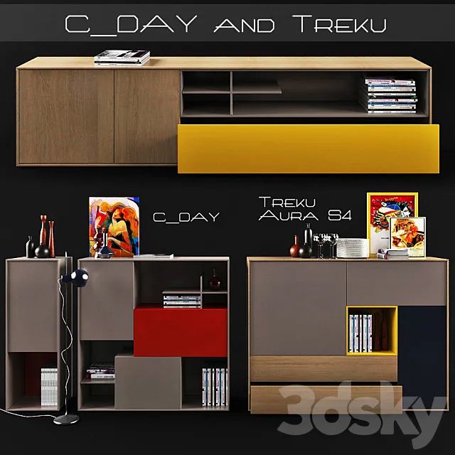 A set of furniture C_Day _ TREKU 3DS Max Model