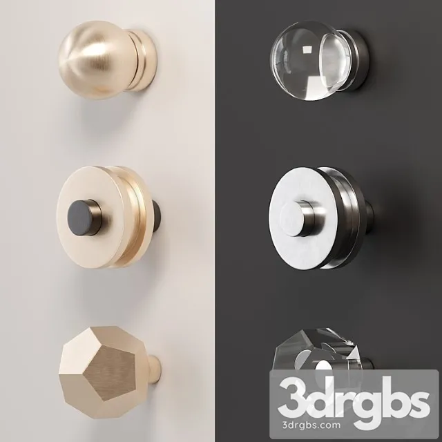 A set of furniture handles (buttons)_1 2 3dsmax Download