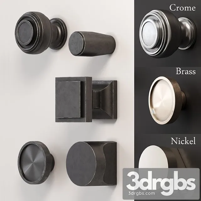 A set of furniture handles (buttons)_2 2 3dsmax Download