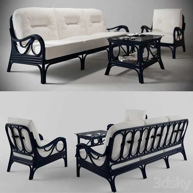 A set of furniture. rattan 3dsMax Model