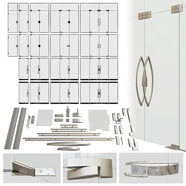 A set of glass doors Dorma ARCOS 3DSMax File