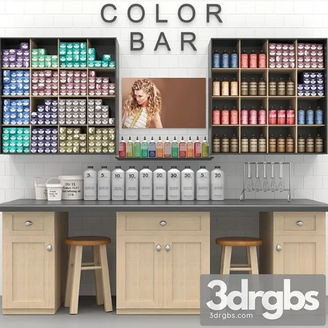 A set of hair dyes in a beauty salon. collection 3dsmax Download