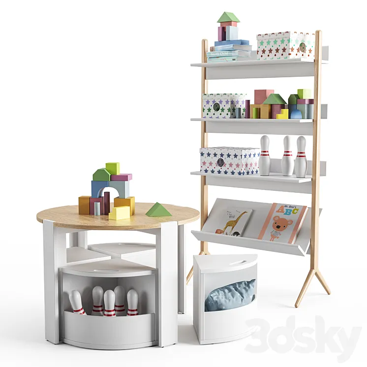 A set of items for the nursery from crate & kids 3DS Max