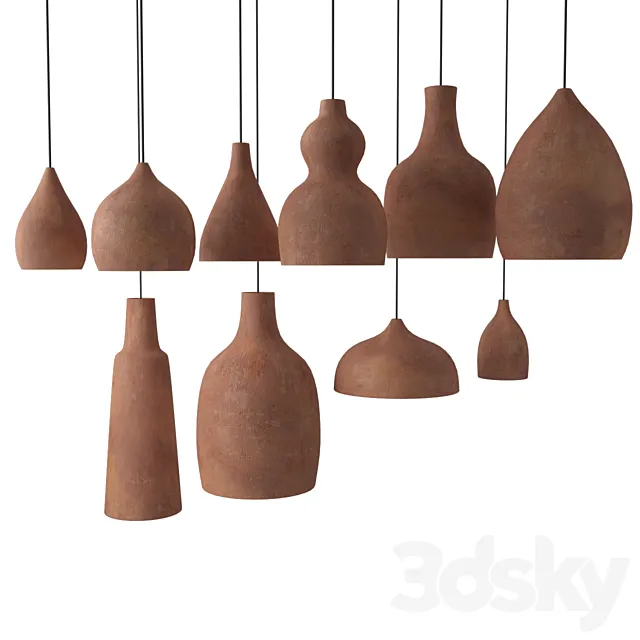 A set of lamps of clay 3DS Max Model