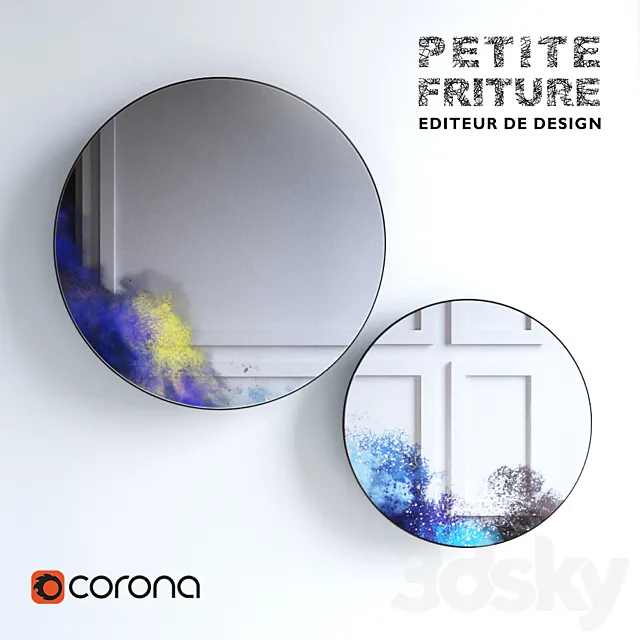 A set of mirrors FRANCIS petit MIROIRS MURAUX II 3DS Max Model