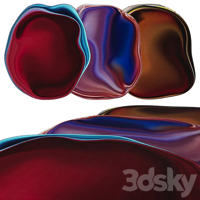 A set of Moooi carpets from the Mixing Pixels collection 3ds Max