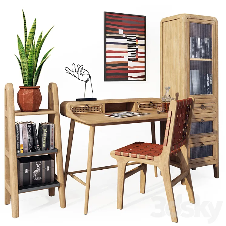 A set of office furniture. Desk Nalu La Forma 3DS Max Model