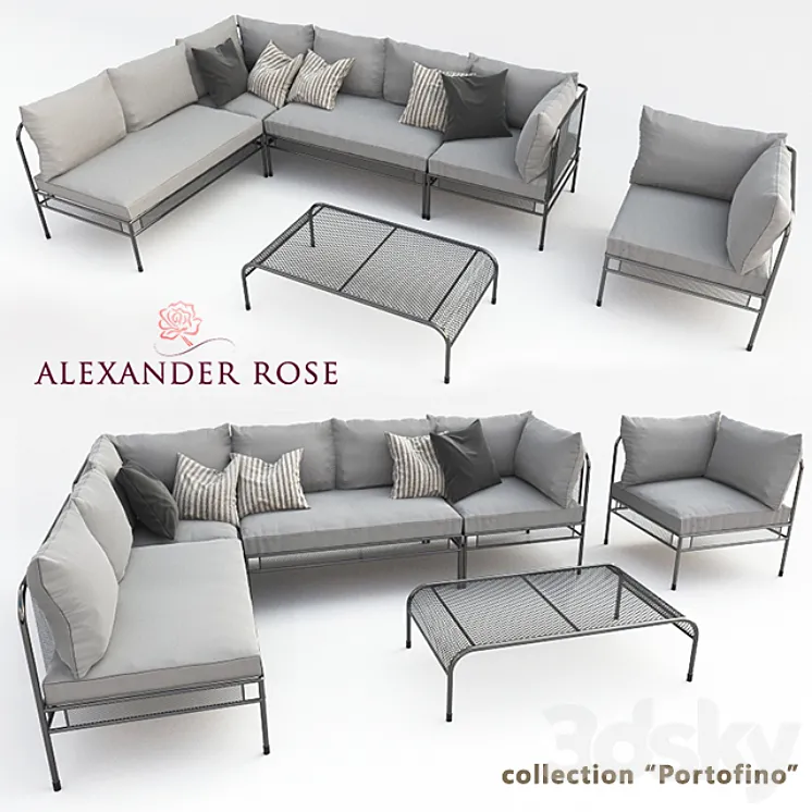 A set of outdoor furniture "Alexander Rose" – Portofino 3DS Max
