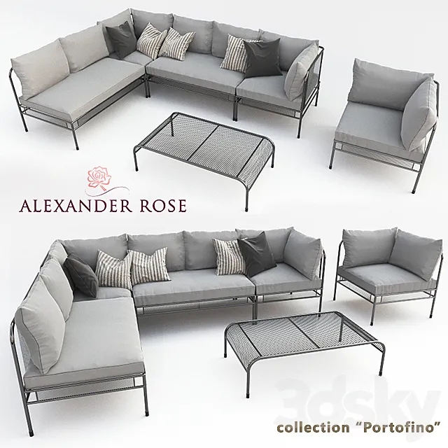 A set of outdoor furniture “Alexander Rose” – Portofino 3DSMax File