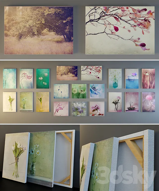 A set of paintings “Flowers” 3DSMax File