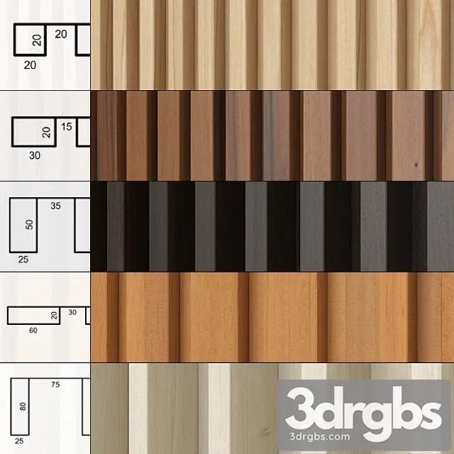 A set of panels with slats. 3dsmax Download
