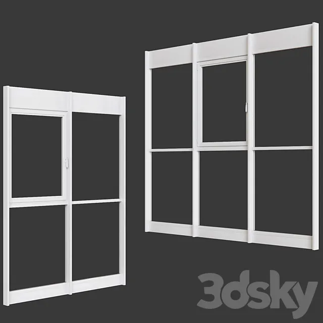 A set of panoramic windows of modern apartment buildings 1 3dsMax Model