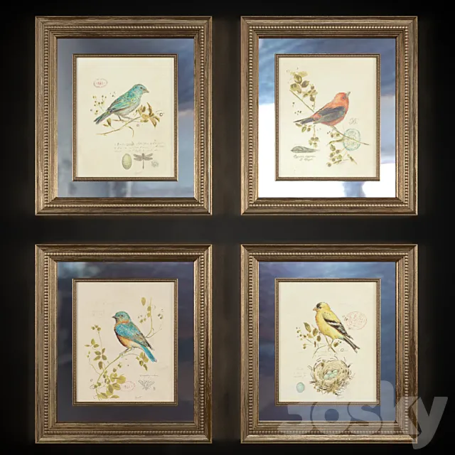 A set of pictures “SongBird” (8 pcs.) 3ds Max