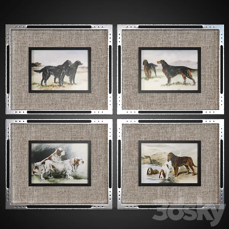 A set of pictures "Working Dogs" 3DS Max