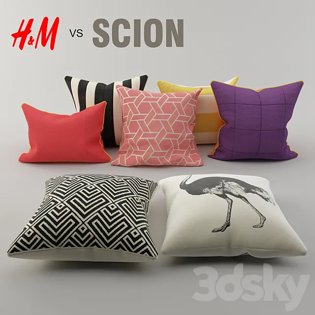 A set of pillows from H & M and Scion 3DSMax File