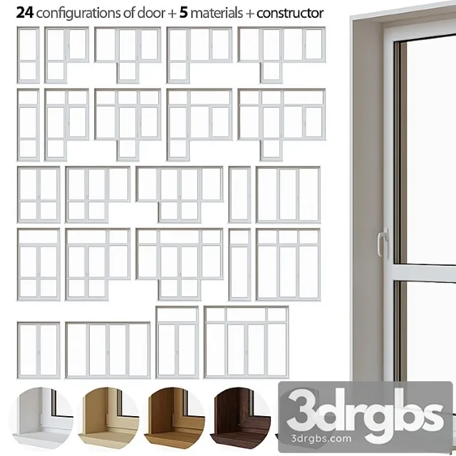 A Set Of Plastic Balcony Doors 3dsmax Download