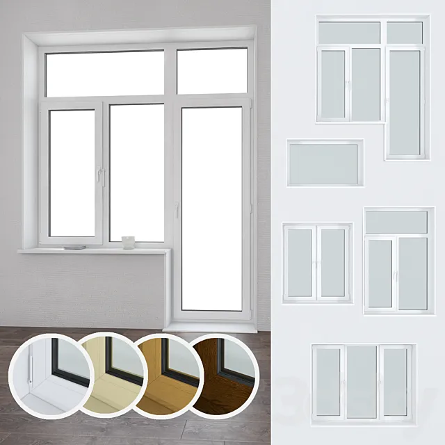 A set of plastic windows 06 3ds Max