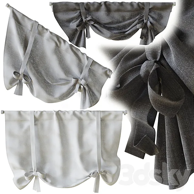 A set of Roman blinds for the roof window 4 3ds Max